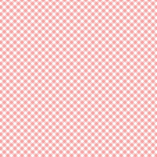 Gingham Picnic Pink Popsicle Yardage by Lori Woods for Poppie Cotton Fabrics