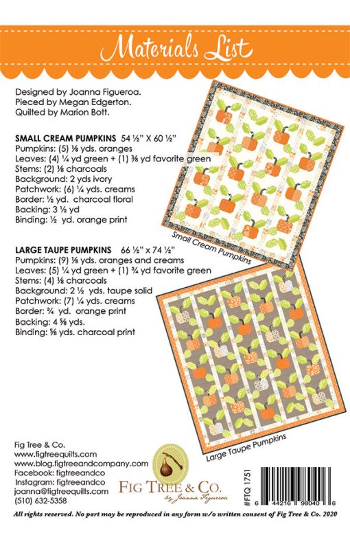 Pumpkin Farm Quilt Pattern by Fig Tree & Co - Image 2