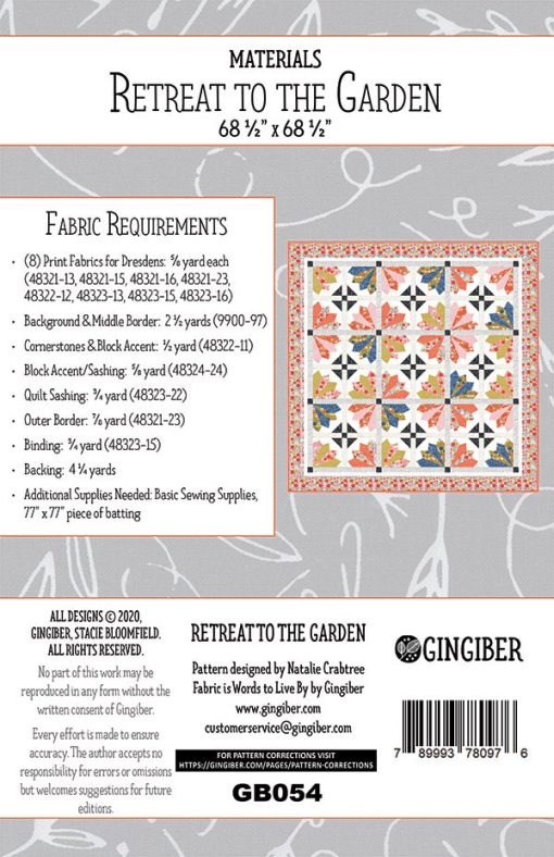 Retreat To The Garden Quilt Pattern by Gingiber - Image 2