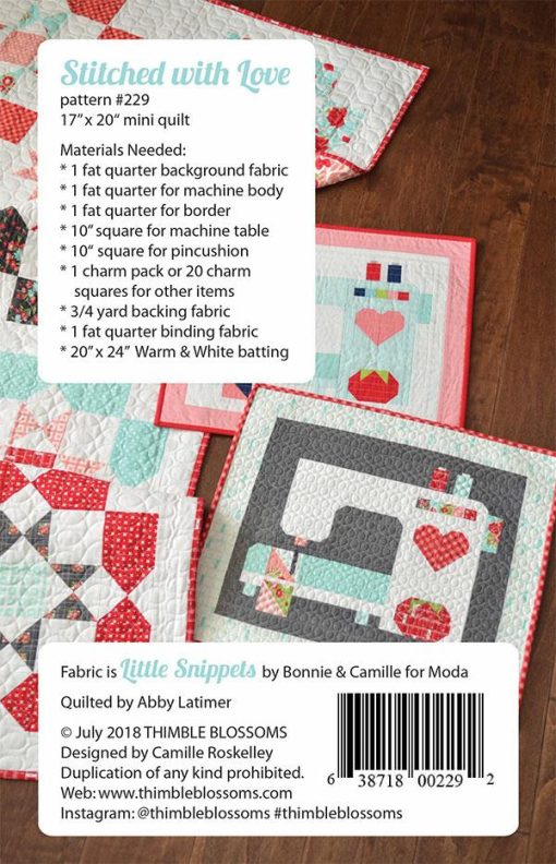 Stitched With Love Mini Quilt Pattern by Thimble Blossoms - Image 2