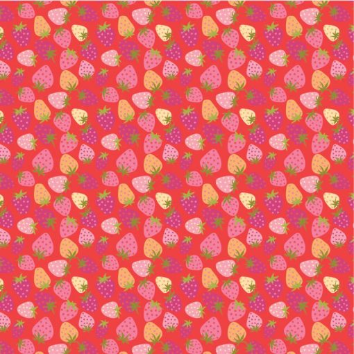 Calico Cowgirls Red Strawberry Pie Yardage by Lori Woods for Poppie Cotton Fabrics