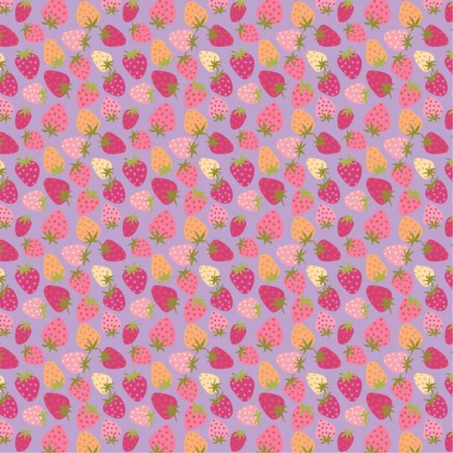 Calico Cowgirls Purple Strawberry Pie Yardage by Lori Woods for Poppie Cotton Fabrics