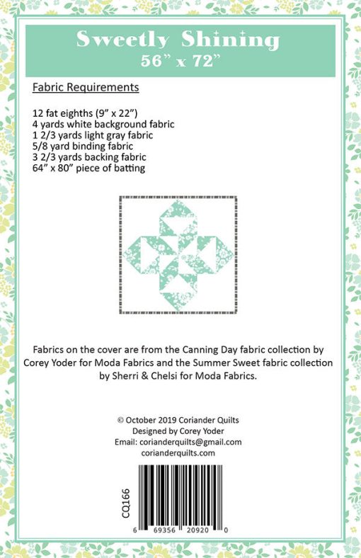 Sweetly Shining Quilt Pattern by Coriander Quilts - Image 2