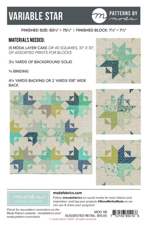 Variable Star Quilt Pattern by Patterns by Moda - Image 2