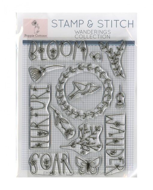 Stamp and Stitch Wanderings Embroidery Stamp by Poppie Cotton