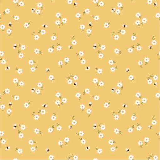 Promise Me Yellow You're Invited Yardage by Michal Marko for Poppie Cotton Fabrics